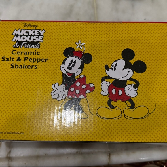 Disney Mickey and Minnie Ceramic Salt & Pepper Shakers - Red, Black, Yellow - Picture 4 of 7